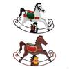 Christmas Horse Statue Animal Figurine Artwork Birthday Gift Iron Crafts Sculpture for Bookshelf