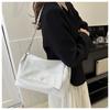 Chic Soft Faux Leather Chain Tote Bag for Women, Large Capacity Minimalist Shoulder Handbag, Trendy Solid Color Commuter Purse