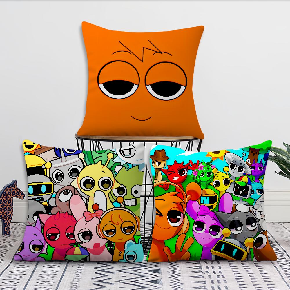 S-Sprunki Soft Pillow Case Game for Sofa Living Room Home Office Decor Protective Covers I-Incredibox Without Pillow-Insert