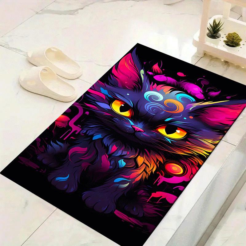 

1pc Mysterious black fox Print, Design Indoor Area Rug, Soft, Anti-Slip, and Durable Gaming Room Decor for Bedroom, Living Room, and Exercis 60cm by 90cm
