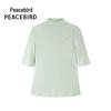 Peacebird Women's Slim Fit Mock Neck Half-Sleeve Knit Top