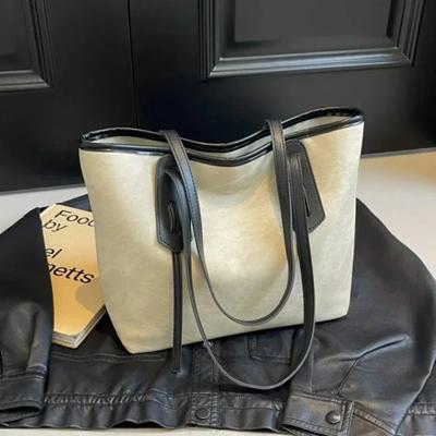 Solid PU Color High-end Large Capacity Youth Bag High-quality Versatile Popular Commuter Shoulder Bag for Women
