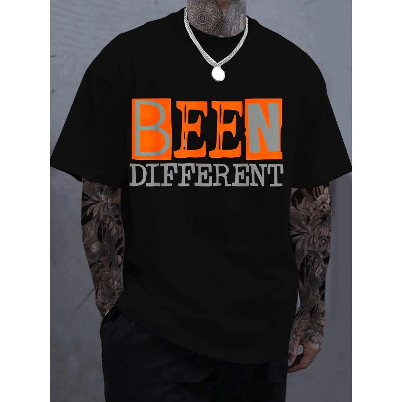 European Size Men'S Colorblock Graphic T-Shirt in Orange And Gray, Humorous Design, Made Of, Breathable, Short Sleeves, Casual Daily Wear for Players