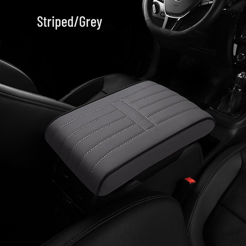 Diamond Quilted Nappa Leather Car Armrest Pad with Memory Foam