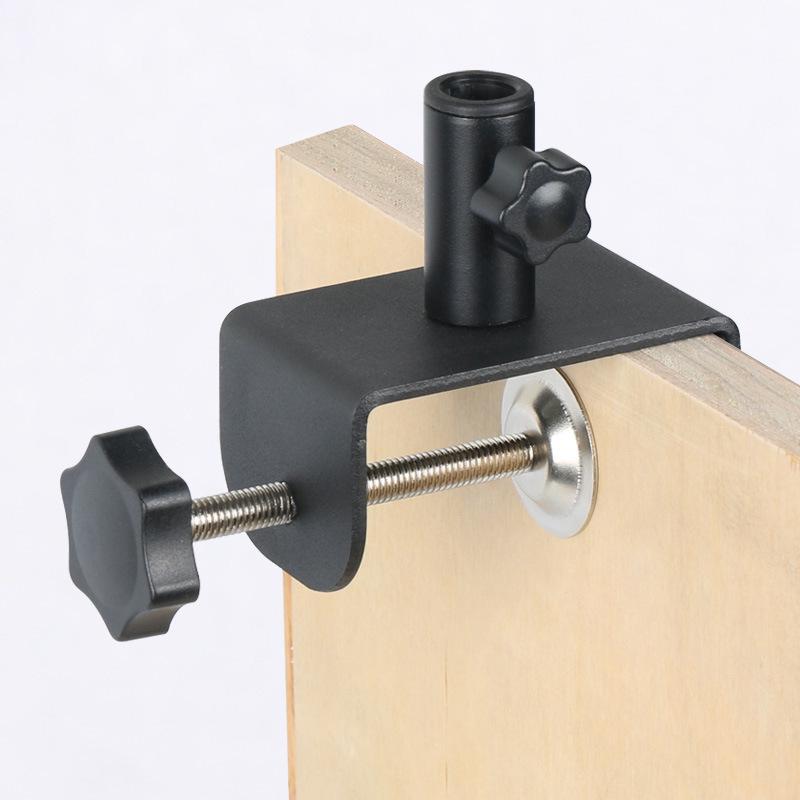 Adjustable Dual-Use Metal Clip for Desk or Bedside with Mobile Phone & Microphone Boom Arm Compatibility