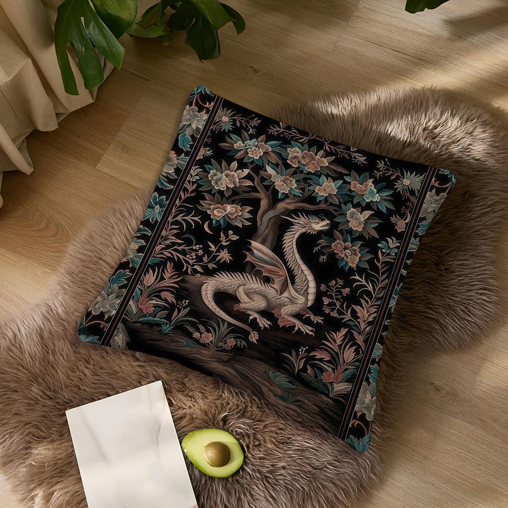 Vintage Medieval Unicorn Art Cushion Cover Pillowcase DoubleSided Printing Sofa Cushion Bedroom Bedside PillowCover