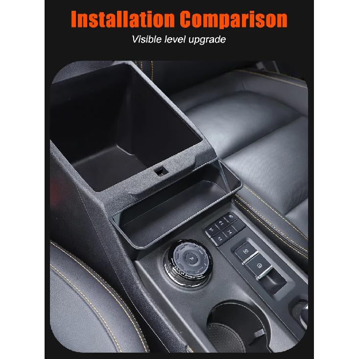Car Center Console Organizer Tray For Ford Ranger 2023 2024 2025 Interior Accessories Armrest Box Front Storage Box