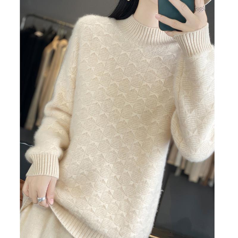 Women Sweater 100% Wool MODERN NEW SAGA Turtleneck Knit Pullover Thick Winter Jumpers Female Knit Tops