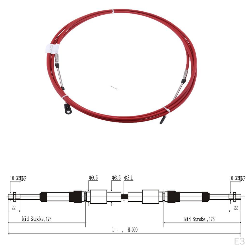 2Pcs 12Ft Throttle Cable for Marine Boat Motor Control Lever