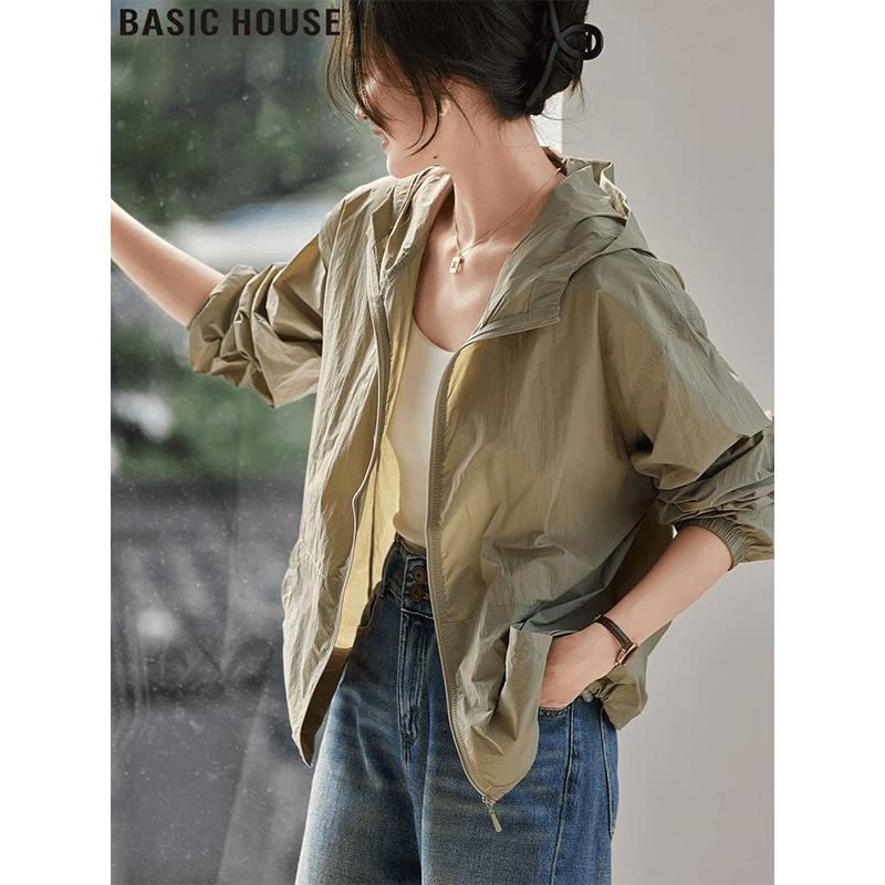Basic House Women s Ice Silk Hooded Sun Protection Jacket M трава зеленый
