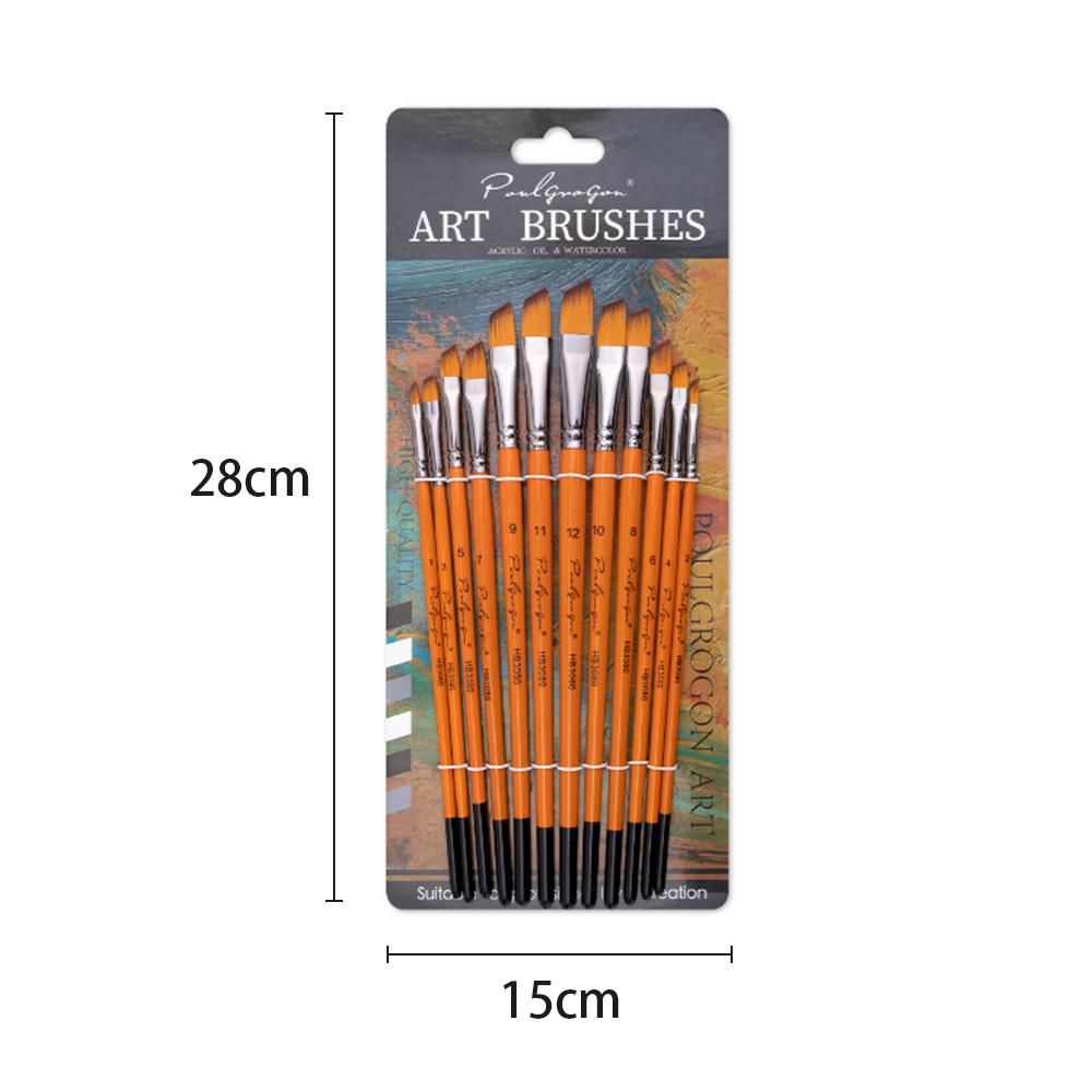 12 Stück Malpinsel Set Kit Künstler Pinsel mit Nylonhaar für Künstler Acryl Aquarell