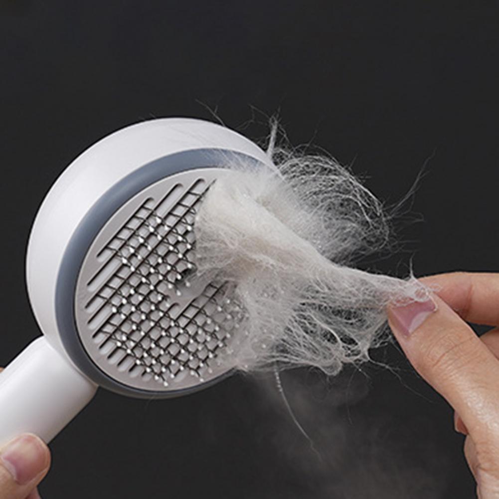 Komfortabler Griff Haustierbürste Langer Griff Katzenbürste 3-in-1 Katzen-Dampfbürste zum Entfilzen, zur Fellpflege, zur Haustierhaarentfernung für Katzen