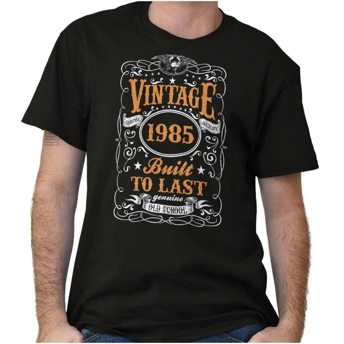 Vintage Genuine 1980 Birthday Built To Last Womens or Mens Crewneck T Shirt Tee XXL