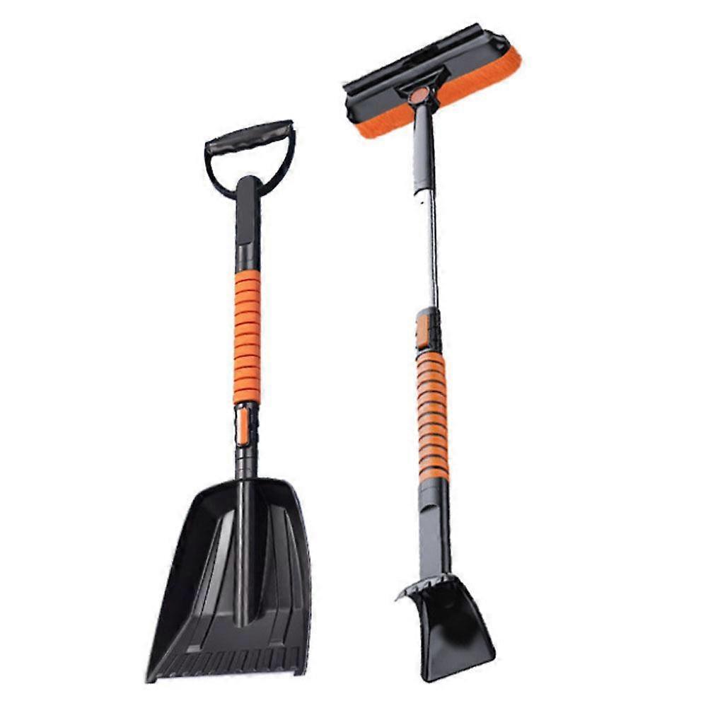 5-In-1 Extendable Snow Shovel And Ice Scraper For Car, Snow Brush With Squeegee