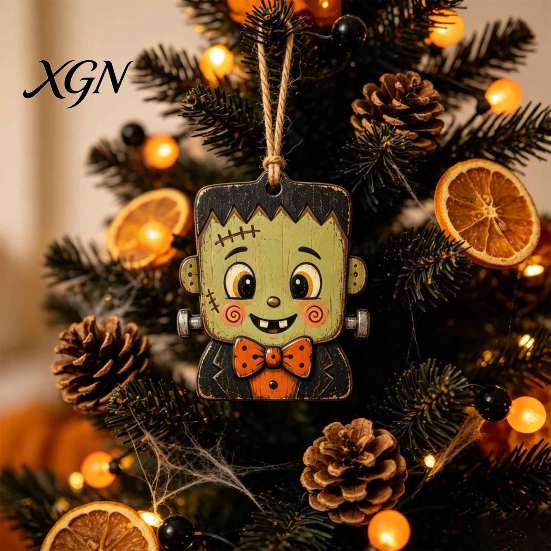 Lightweight Festive Hanging Set Halloween Wooden Decor, Vintage Ghost Pumpkin Pendant Decorations, Cartoon Moisture Proof Decorative Accents