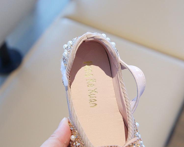Mädchen Prinzessinnen-Schuhe mit Strass und Schleife für Frühling/Herbst 2026 - Perfekt für Tanz und Auftritte