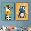 Cute Smiling Cartoon Dolphin Cow Owl Unicorn Posters Expressive Eyes Prints Canvas Painting Wall Picture Home Kid's Room Decor
