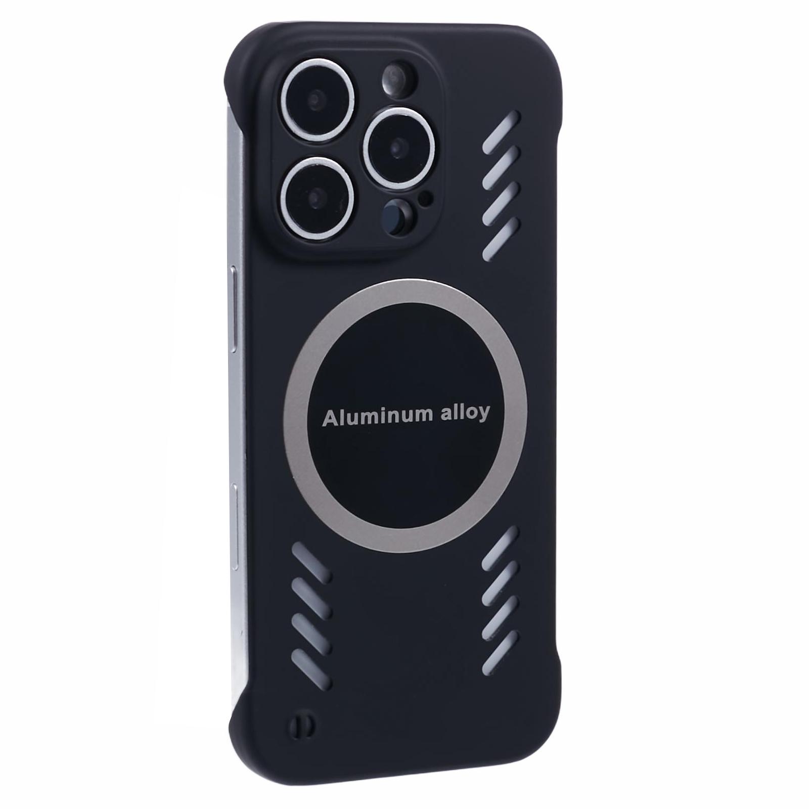 

For iPhone 16 Pro Case Hard PC Frameless Heat Dissipation Phone Cover Black