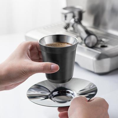 Tazza da caffè a doppio strato in acciaio inossidabile 304 Tazza da tè isolata Tazza da birra Tazza da espresso verniciata Tazza da caffè a capsula portatile da esterno