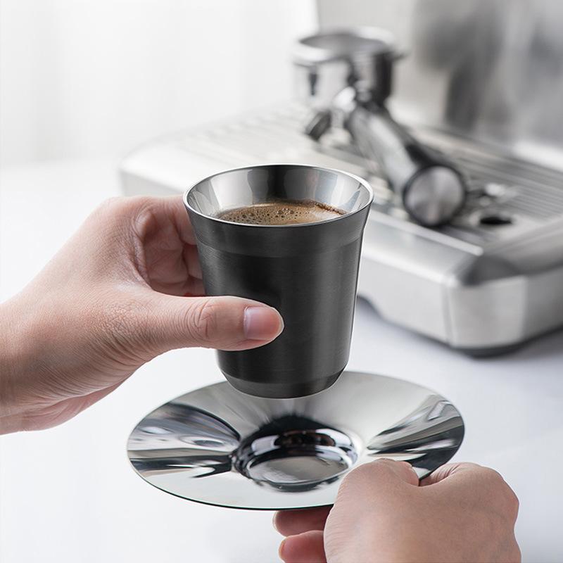 

Двухслойная кофейная чашка из нержавеющей стали 304, изолированная чашка для чая, пивная чашка, окрашенная чашка для эспрессо, переносная капсульная кофейная чашка для улицы
