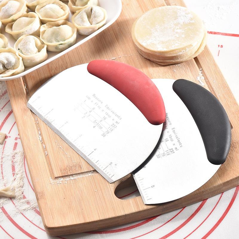 Cutting Blade Stainless Steel with Scale Flour Scraper Cream Scraper Pancake Baking Tool Household Items