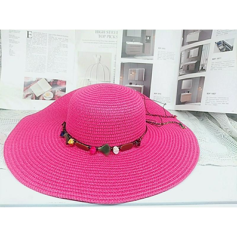 Buy Women Outdoor Wide Brim Hat Solid 