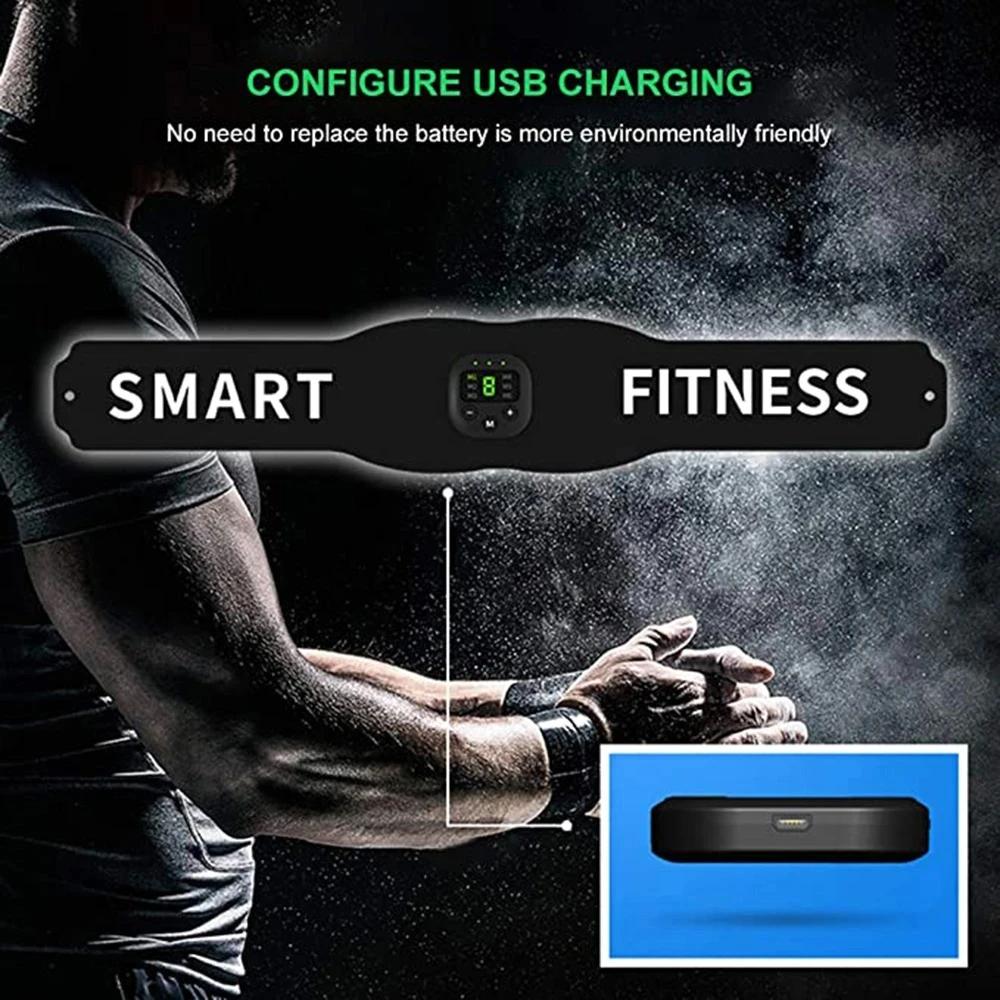 EMS Electric Muscle Stimulator Abdominal Trainer 6 Modes Slimming Belt Vibrator Sports Equipment Abdominal Massager