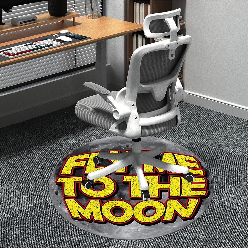 

1pc Fly Me to the Moon Carpet, Round Non Slip Durable Large Size Office Carpet, Suitable for Office 80cm