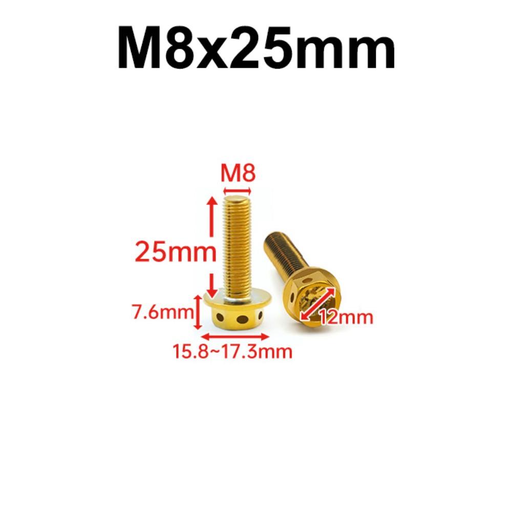 10/15/20/25/30/35/40/45/50/60 Titanium Bolt With Drilled Holes Hex Head Screws Motorcycle