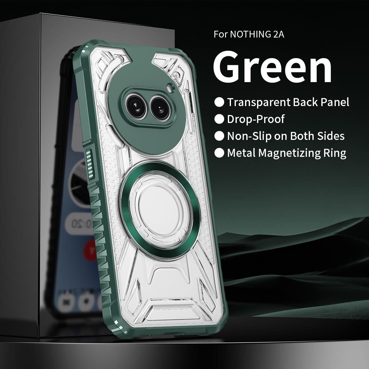 

CD Magnetic Design Heavy Duty Hard HD Clear Back Cover,Rugger Armor Hard PC TPU Case For Nothing Phone 2A Nothing Phone (2a) зелений