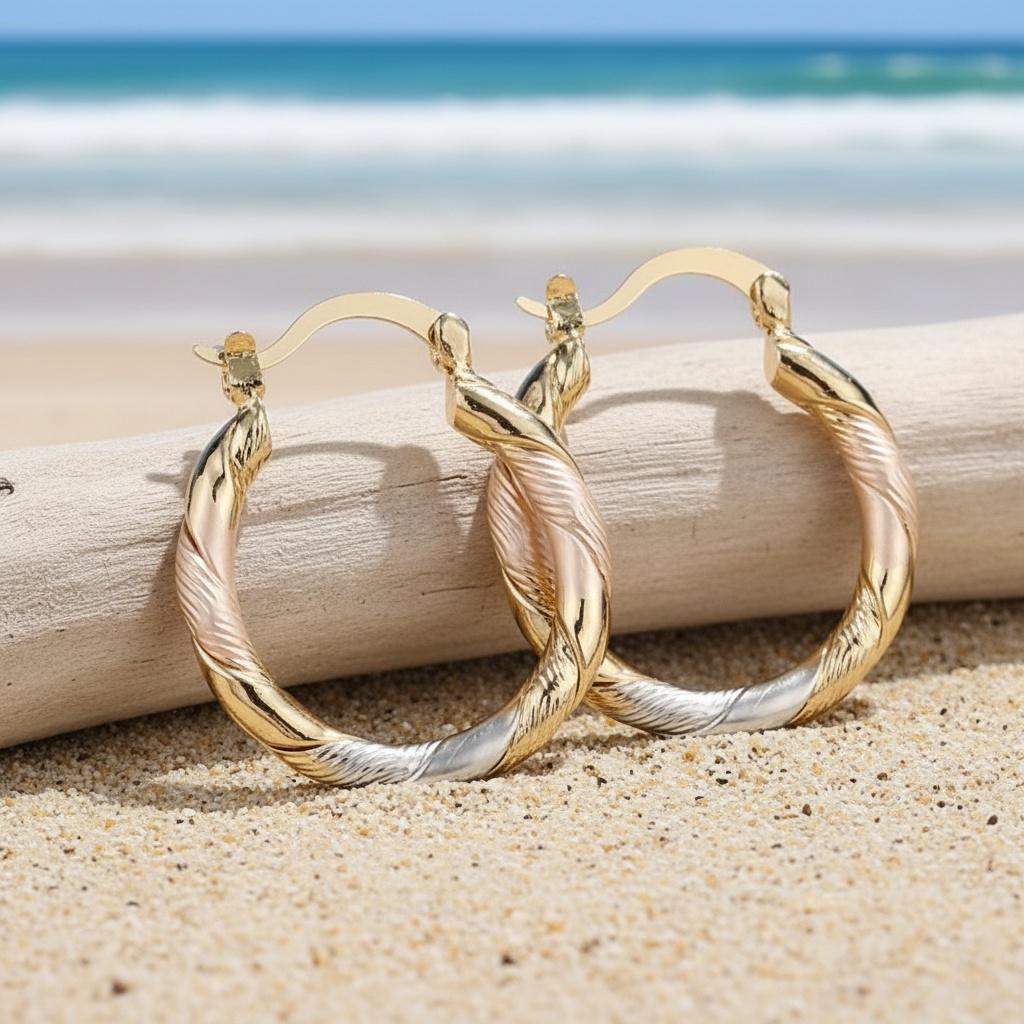 Elegant and Classic Three-color Twisted Earrings, Minimalist Fashion Accessories for Women, Perfect for Weddings, Parties and Birthday Celebrations