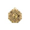Brass Tai Chi Yin Yang Bagua Pendant Keychain - Taoist Talisman for Safety