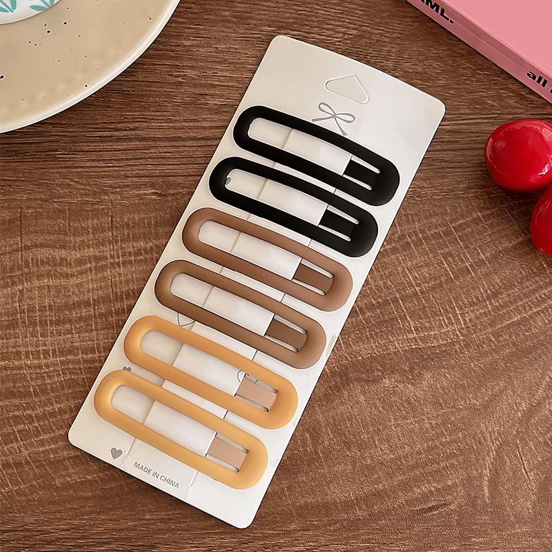 6Pcs Candy Color Wavy Hair Clip Women High-end Bangs Clip New Frosted BB Clip Simple Fresh Hairpin Girl Hair Accessories