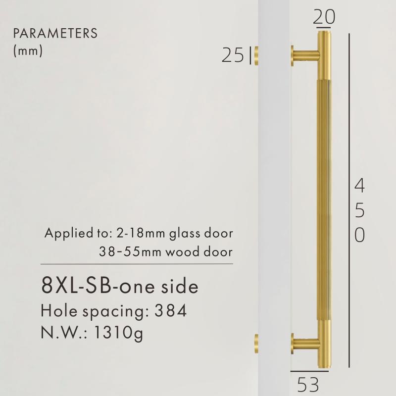 Dooroom Brass Double Single Sided Linear Striped Pull Bar Wood Gate Furniture Handle Door Handle Matt Gold Black Handle