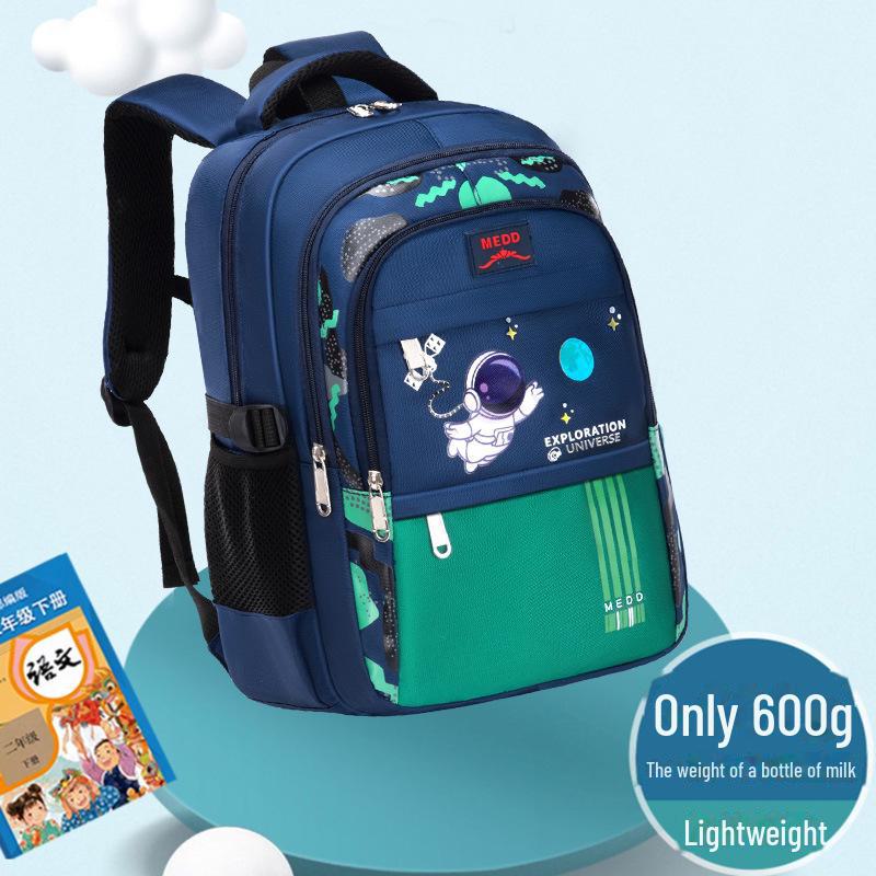 British Style Astronaut Backpack for Boys - Lightweight, Reduced Weight, for 6th Grade Primary School Students, Printed Logo