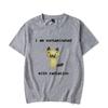 Ik Was Besmet Met Straling Grappig Kat T-shirt Korte Mouwen Unisex En Unisex Retro T-shirt Ronde Hals T-shirt