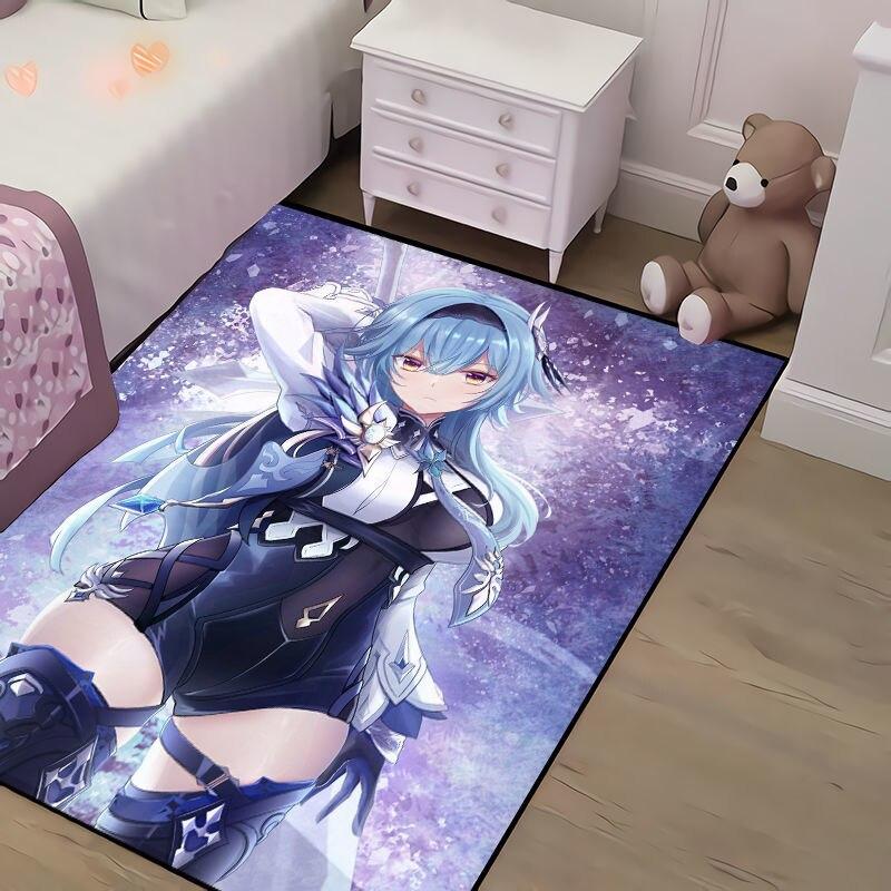 Alfombra rosa para habitación de niña, alfombra para sala de estar, alfombra de dibujos animados de Anime, alfombra para sala de juegos, mesita de noche, alfombras kawaii esponjosas para pasillo