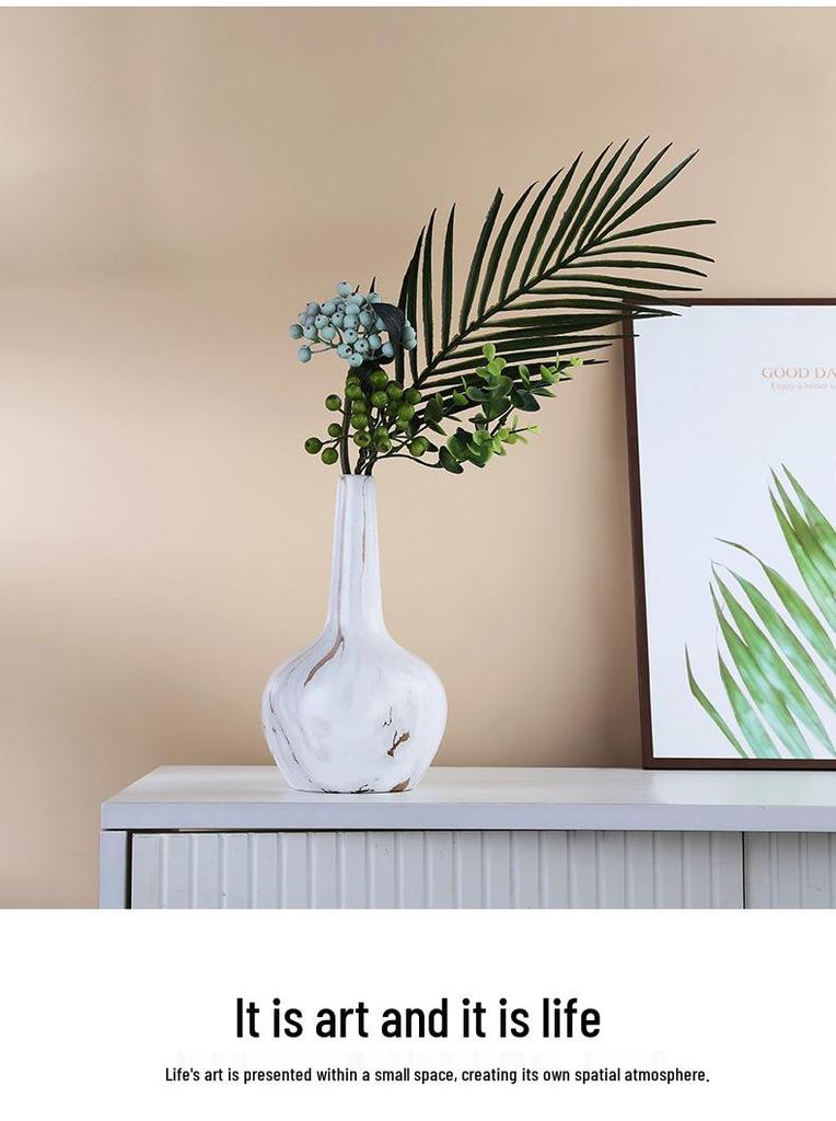 Modern Wabi-Sabi Marble Vase - Minimalist Decor for Home or Hotel