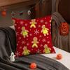 Cute Gingerbread Man Christmas Pillow Case Short Plush Double-sided Print Square Throw Pillow Covers Sofa Home Cushion Decor