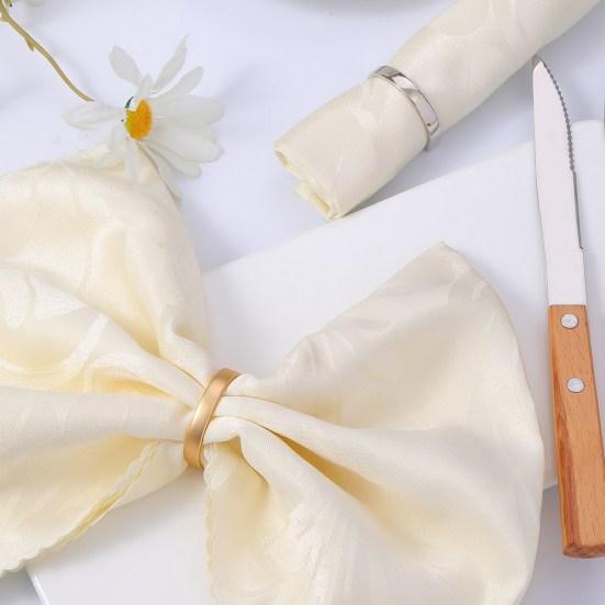 Napkin Rings Polished Zinc Alloy Modern Simple D-shaped Smooth Surface Half Round Napkin Ring Dining Room Accessories