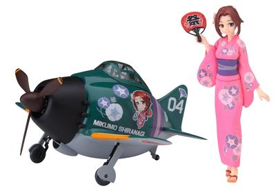 Hasegawa Egg Girls Collection Mikumo Shiranagi Plane Zero Fighter Harzfigur Plastikmodell SP383 Nr.04 1/20 mit Ei & Nicht-Maßstab