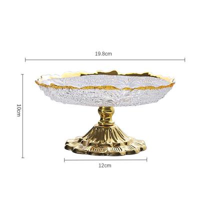 Flavinmci European Light Luxury Gilded Crystal Glass Fruit Plate