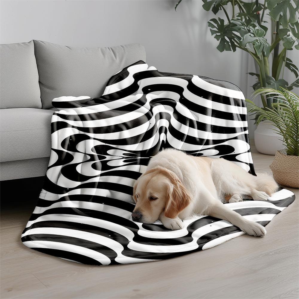 Abstract Pattern Blanket Microfiber Flannel Cover Blanket Bedroom Living Room Sofa Soft And Comfortable Home Decoration