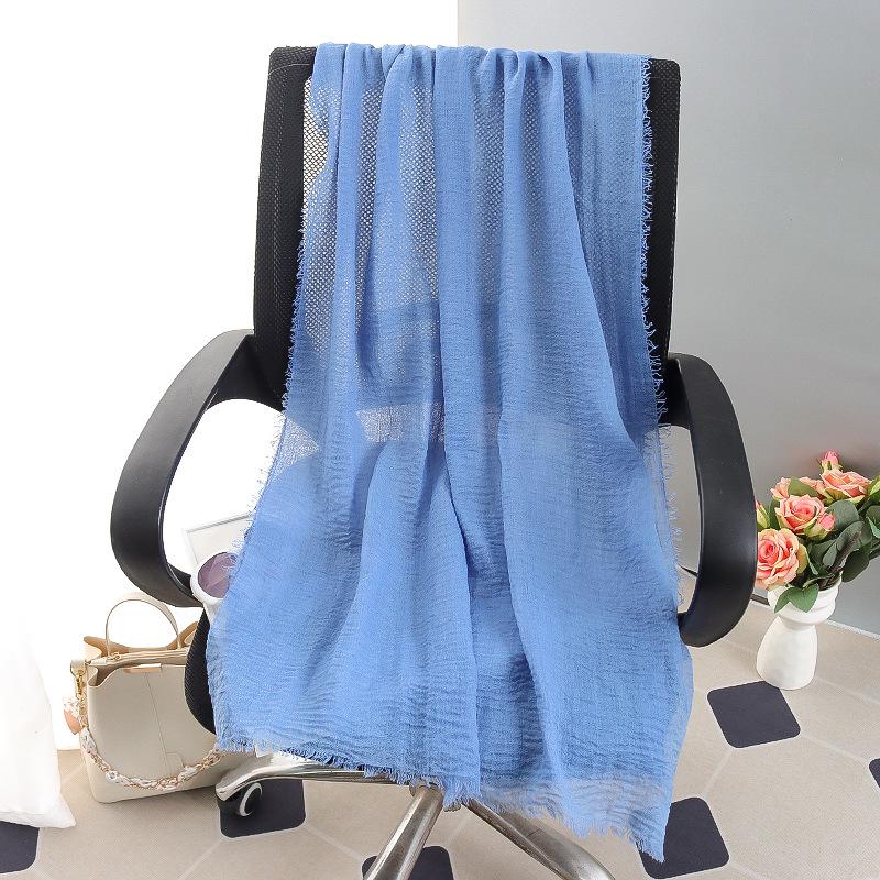 Women's Large Cotton & Linen Pure Color Scarf: Spring/Summer Muslim Headscarf, Beach Towel, Sunscreen Shawl