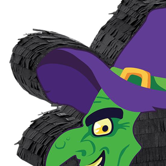 Halloween Hexen Piñata Gruseliger Hexenkopf Piñata mit Stock und Augenbinde für Halloween Themenpartys Veranstaltungen