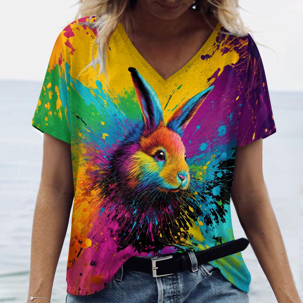 

S-8XL Большие футболки для женщин Футболка Летняя футболка с V-образным вырезом Повседневная мода Топы с коротким рукавом Футболки Повседневная женская одежда M