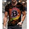 Fashion Bitcoin Graphic 3D Pringting Men's T Shirt Summer Streetwear Round Neck Short Sleeve Casual Loose Tops Tee Men Clothing