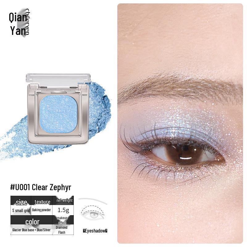 Qianyan Luxurious Crystal Eyeshadow & Blush Palette - Matte Shimmer Contour Highlighter for Daily Use