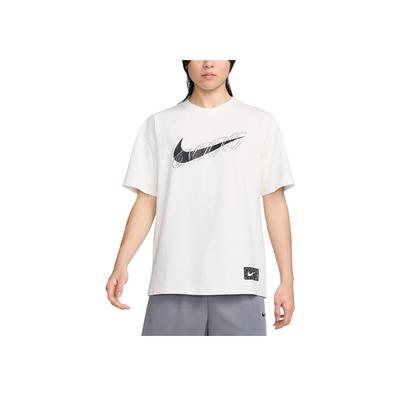 Logo Print Round Neck Pullover Loose Short Sleeve Drop Shoulder T-Shirt Men Tops White FV8399-133