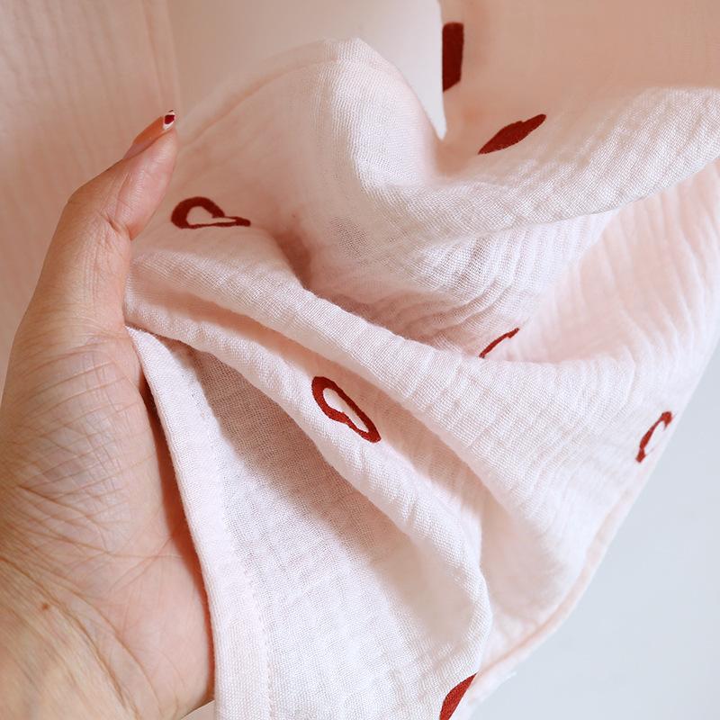 Nuovo set pigiama da donna primaverile ed estivo 100% cotone crepe Love a maniche corte + pantaloncini + pantaloni, set ampio in tre pezzi